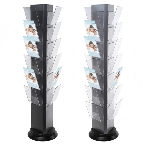 revolving a4 brochure stand white light display brochure stand